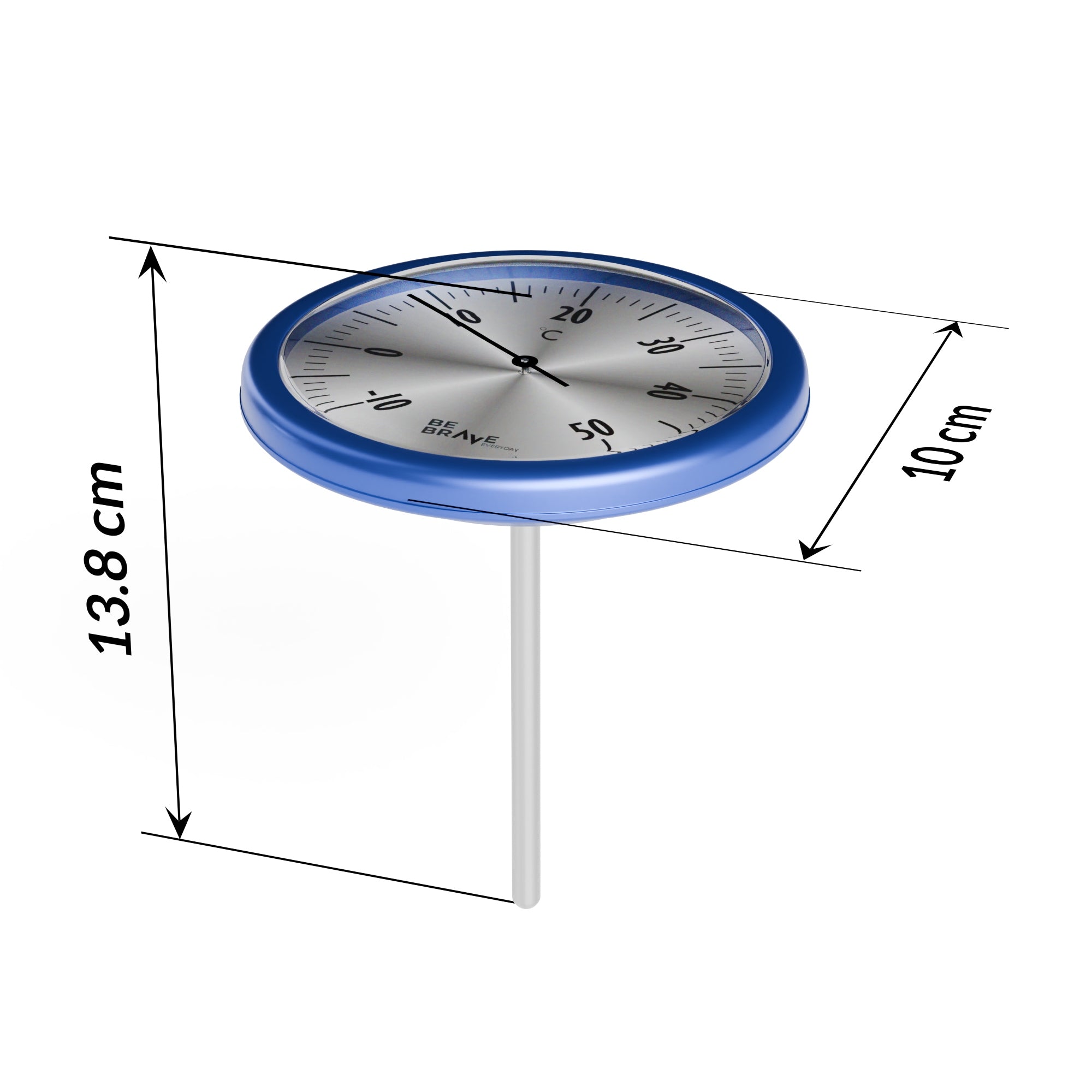 Thermometer Ansicht gesamt, Masse